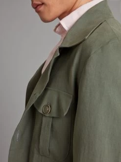 Hemingway Jacket - Solibiati Linen Green -Clothing store Hemingway Jacket Solibiati Linen Green 03 b75feed3 b7eb 4e60 8299 bc6523b742fa
