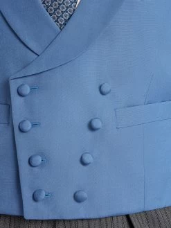 Lightweight Double Breasted Waistcoat - Soft Silk Mid Blue -Clothing store Lightweight Double Breasted Waistcoat Soft Silk Mid Blue 03 049d6095 acfa 4ef1 b87d b2aff807a0aa