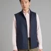 Linen Gilet With Zip - Navy