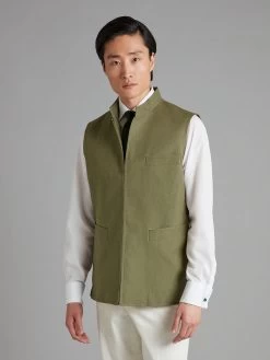 Linen Gilet With Zip - Sage Green -Clothing store Linen Gilet with Zip Sage Green 03 04e6af9a 3d68 4697 87a5 f2c761d4c355