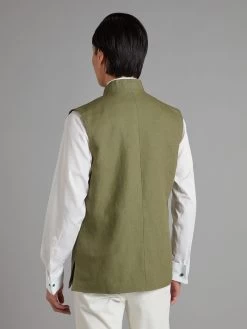 Linen Gilet With Zip - Sage Green -Clothing store Linen Gilet with Zip Sage Green 06 cb918a23 370f 4b22 8613 e5ac1d85e07a