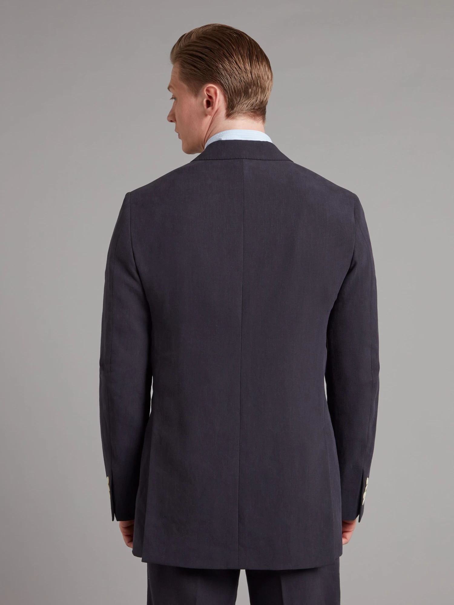 Lombard Double Breasted Jacket - Solbiati Linen Navy 6 Lombard Double Breasted Jacket - Solbiati Linen Navy - Image 4