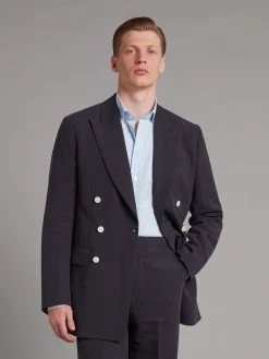 Lombard Double Breasted Jacket - Solbiati Linen Navy 13 Lombard Double Breasted Jacket - Solbiati Linen Navy -Clothing store LombardDoubleBreastedSuit SolbiatiLinenNavy 2808