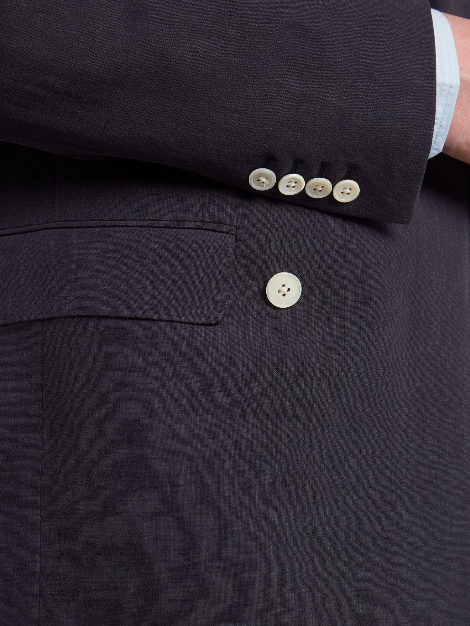 Lombard Double Breasted Jacket - Solbiati Linen Navy 8 Lombard Double Breasted Jacket - Solbiati Linen Navy - Image 6