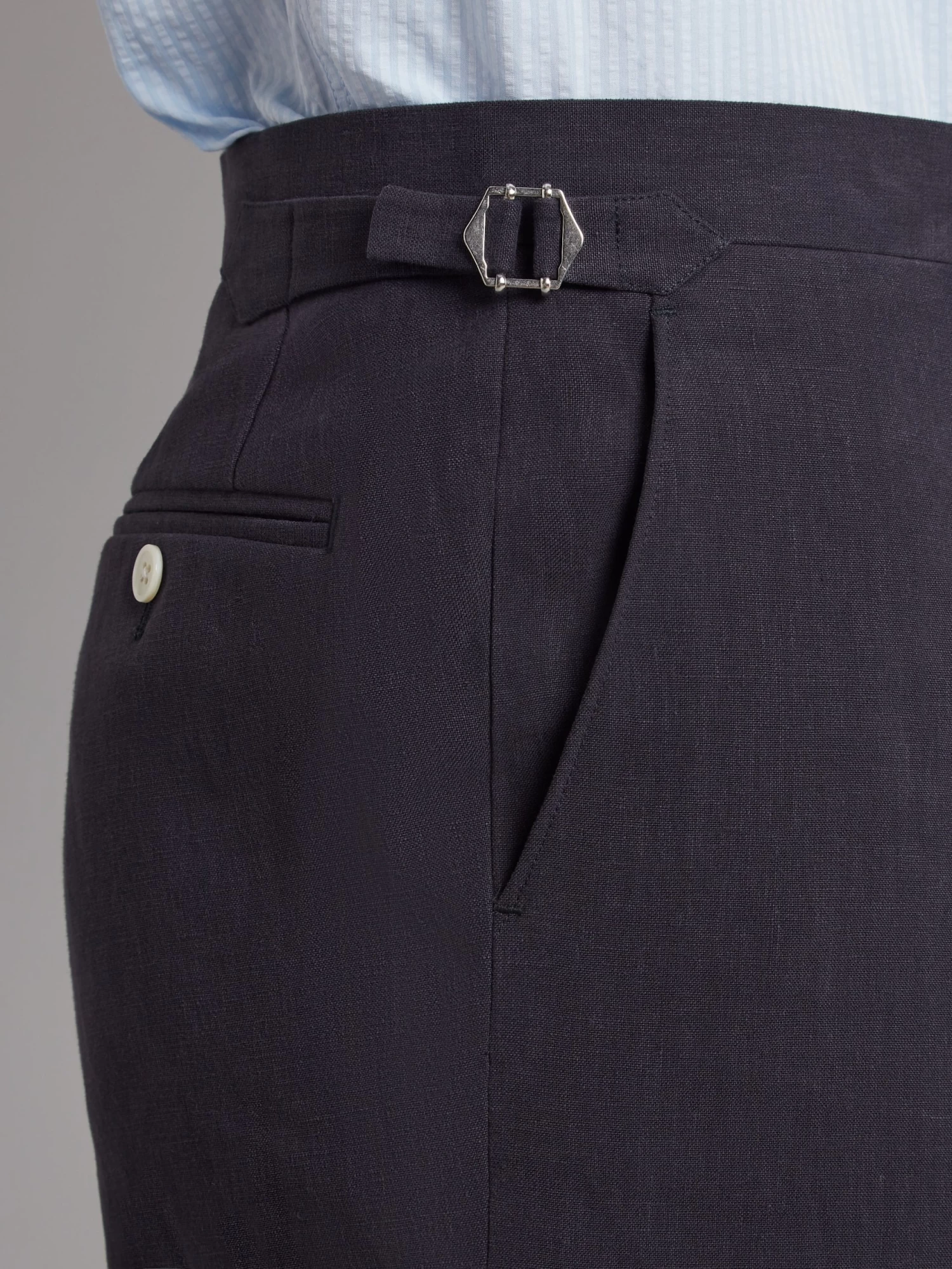 Lombard Double Breasted Jacket - Solbiati Linen Navy 11 Lombard Double Breasted Jacket - Solbiati Linen Navy - Image 9