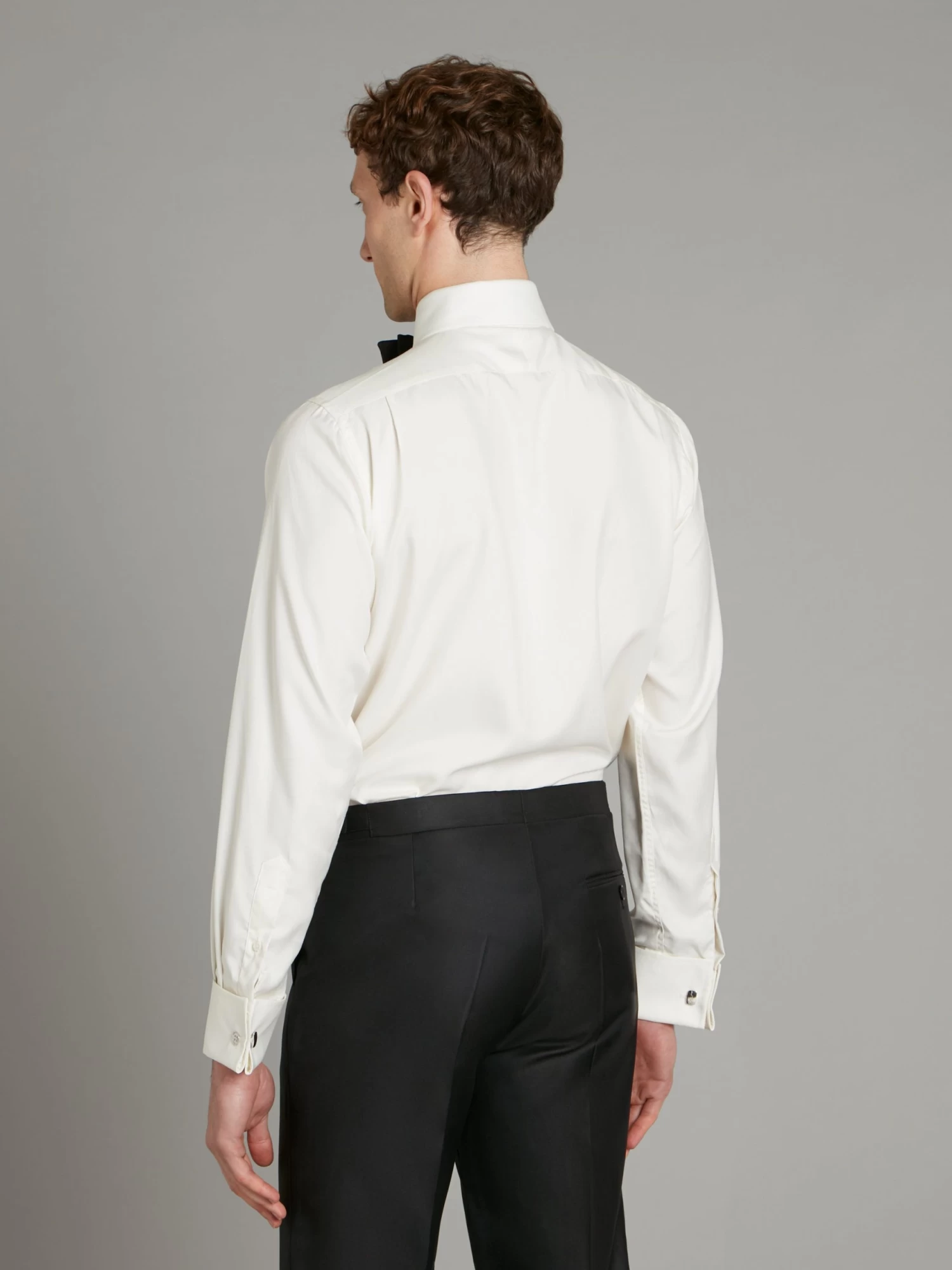 Silk Evening Shirt, Classic Collar - Cream 4 Silk Evening Shirt, Classic Collar - Cream - Image 2