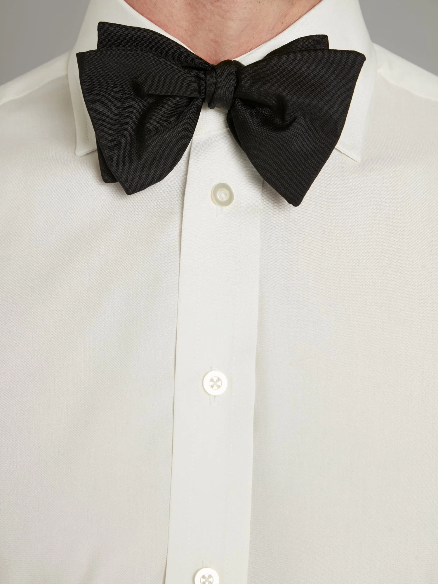 Silk Evening Shirt, Classic Collar - Cream 5 Silk Evening Shirt, Classic Collar - Cream - Image 3