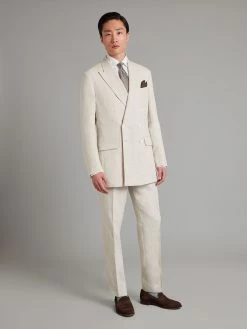Lombard Double Breasted Suit – OatmealLinen