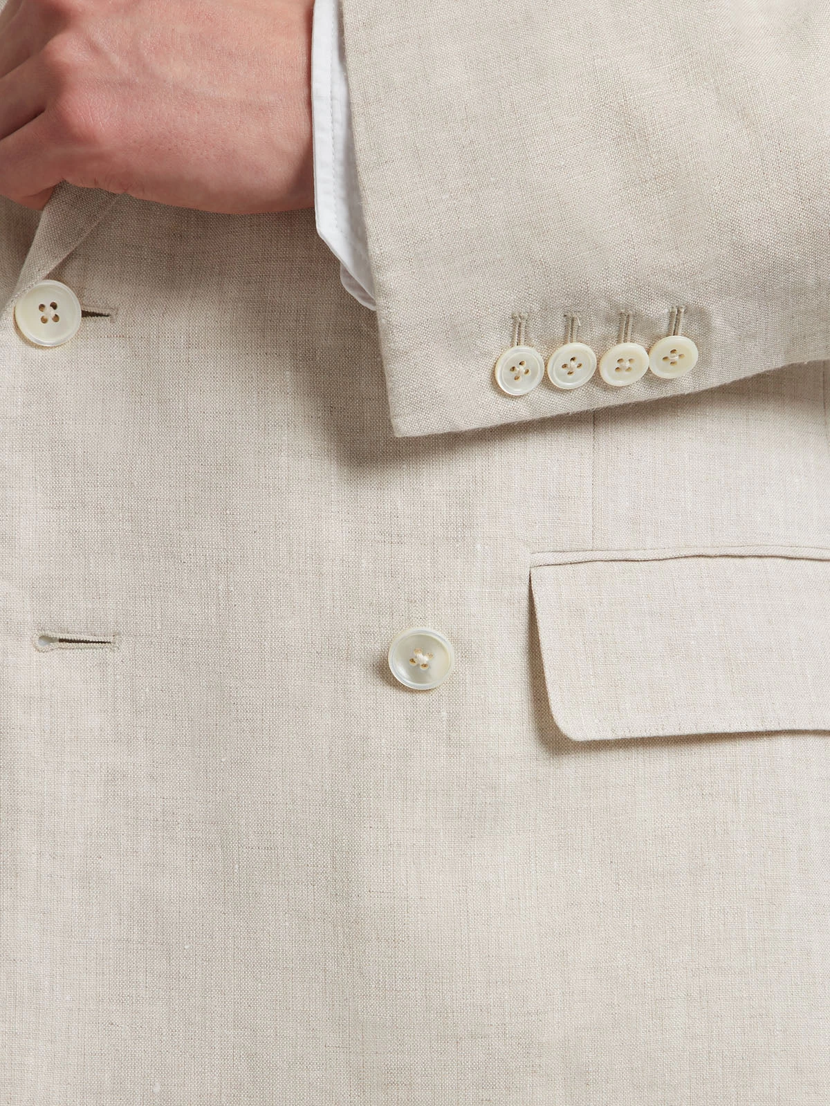 Lombard Double Breasted Suit – OatmealLinen 9 Lombard Double Breasted Suit – OatmealLinen - Image 7