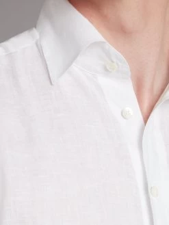 Organic Linen Shirt - Crisp White -Clothing store Organiclinenshirt 2482