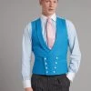 Pure Silk Double Breasted Waistcoat - Mid Blue 1 Pure Silk Double Breasted Waistcoat - Mid Blue -Clothing store PureSilkDoubleBreastedWaistcoat MidBlue 3195