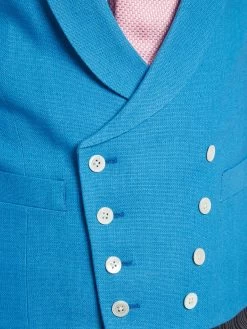 Pure Silk Double Breasted Waistcoat - Mid Blue 8 Pure Silk Double Breasted Waistcoat - Mid Blue -Clothing store PureSilkDoubleBreastedWaistcoat MidBlue 3197