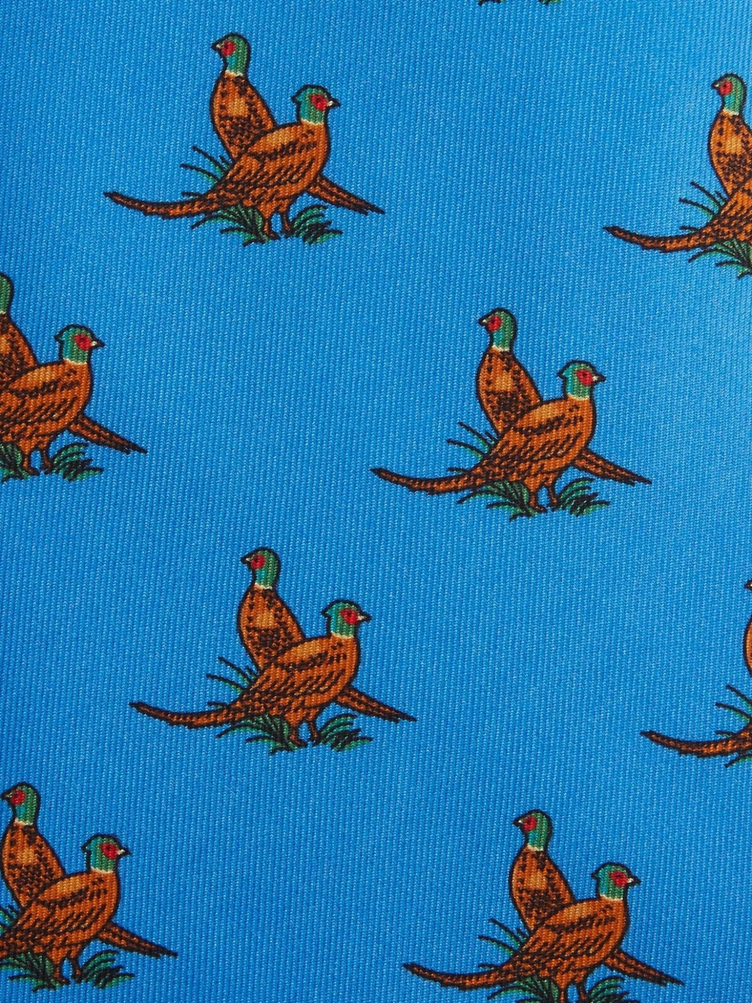 Pure Silk Pheasant Tie - Blue 4 Pure Silk Pheasant Tie - Blue - Image 2