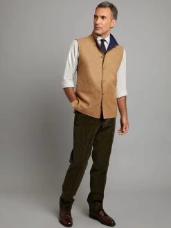 Reversible Gilet - Navy & Camel Loden