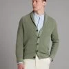 Shawl Collar Cardigan Linen Blend - Sage Green -Clothing store ShawlCollarCardiganLinenBlend SageGreen 2352