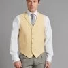 Single Breasted Linen Waistcoat - Yellow
