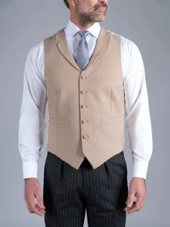 Single Breasted Wool Waistcoat - Buff
