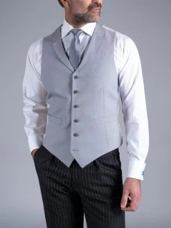 Single Breasted Wool Waistcoat - Grey