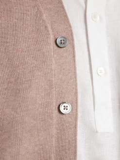 Sleeveless Cardigan Cashmere Blend - Beige Brown -Clothing store SleevelessCardiganCashmereBlend BeigeBrown 2558