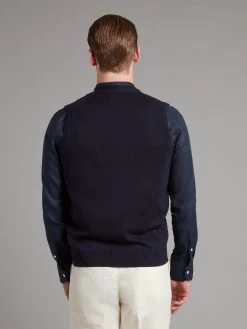 Sleeveless Cardigan Cashmere Blend - Navy -Clothing store SleevelessCardiganCashmereBlend Navy 2275