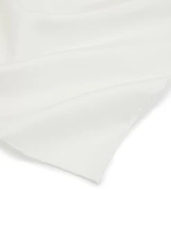 Hand Finished Silk Pocket Square - White