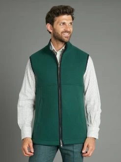 Wool Fleece Gilet - Forest Green