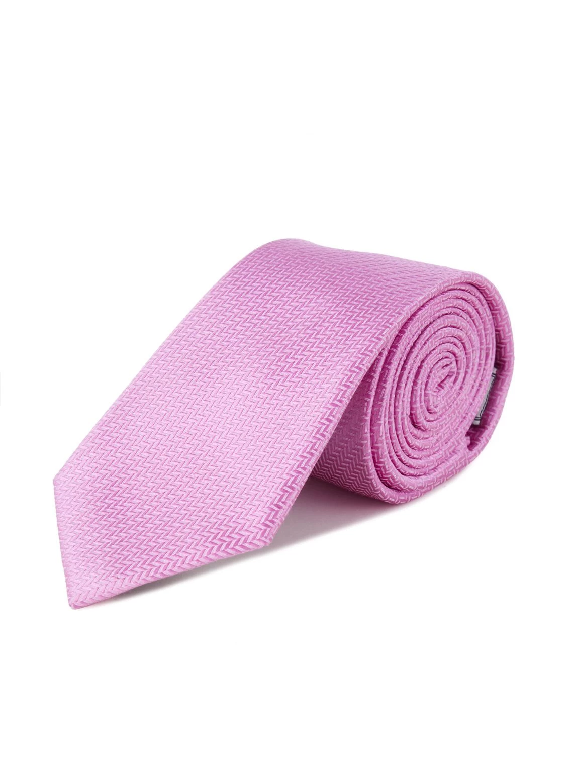 Woven Silk Tie, Herringbone - Pale Pink 3 Woven Silk Tie, Herringbone - Pale Pink