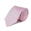 Woven Silk Tie, Spotted - Pale Pink/Navy