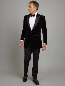 Carlyle Smoking Jacket - Black