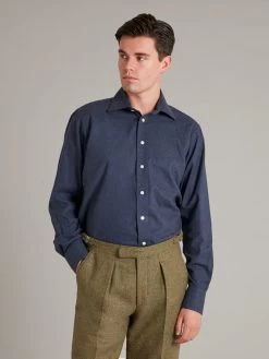 Cashmere Blend Shirt - Navy