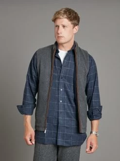 Cashmere Reversible Gilet - Navy & Charcoal