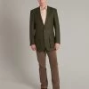 Country Jacket With Half Belt - Green