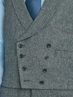 Double Breasted Wool Waistcoat - Flecked Mid Grey -Clothing store double breasted waistcoat flacked mid grey 2 3fa1af8b fbeb 4225 9cb6 1ebde15d2e98