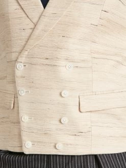 Double Breasted Waistcoat Woven Silk - Natural -Clothing store double breasted waistcoat plain silk natura c6b8c627 61dd 489e 9829 3367b5dad69b