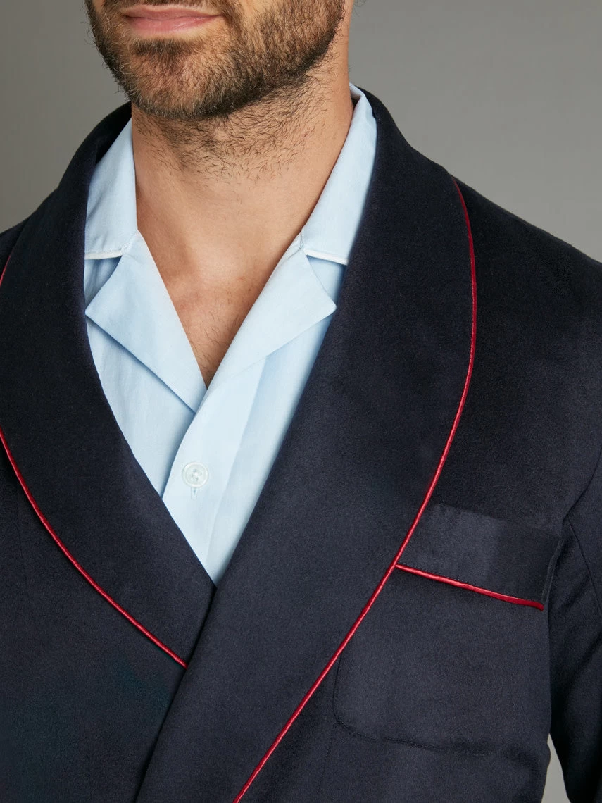 Dressing Gown - Cashmere Navy 5 Dressing Gown - Cashmere Navy - Image 3