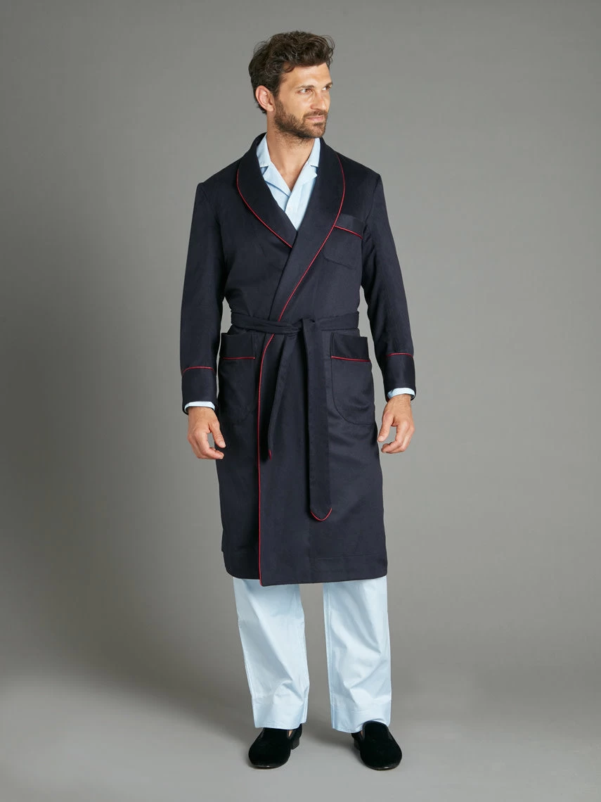 Dressing Gown - Cashmere Navy 3 Dressing Gown - Cashmere Navy