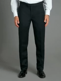Flat Front Dinner Trousers - Black