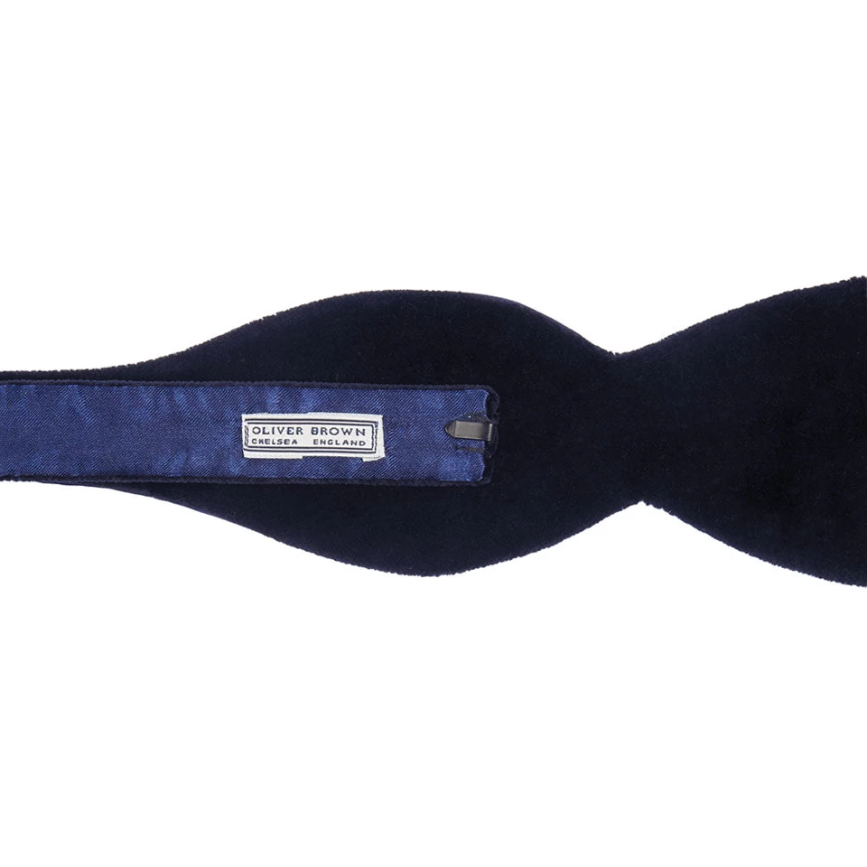 Velvet Bow Tie, Self Tie - Navy 5 Velvet Bow Tie, Self Tie - Navy - Image 3
