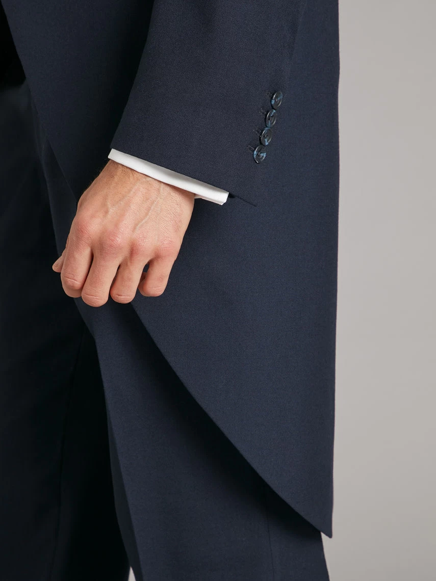 Morning Coat - Plain Navy 6 Morning Coat - Plain Navy - Image 4