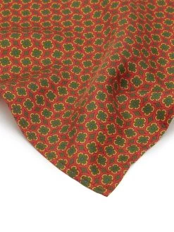 Floral Silk Pocket Square - Red