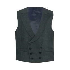 Double Breasted Waistcoat - Plain Grey Wool -Clothing store plain grey wool db waist coat floating 7c820c77 9221 4c42 8b68 f024084ad3f3