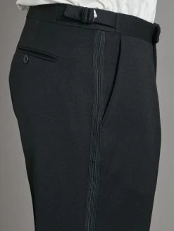 Flat Front Dinner Trousers - Bamboo Black -Clothing store pleated front dinner trousers black barathea 2 1df32847 a54b 4483 930a 2b174cf23715 1