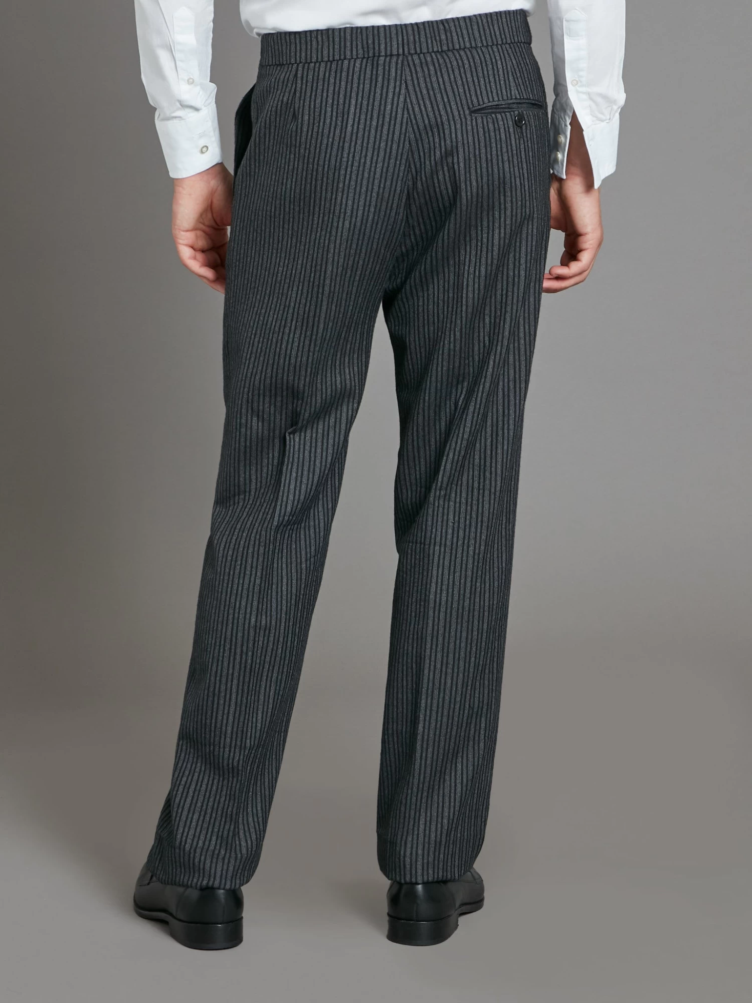 Pleated Morning Trousers - Dark Classic Stripe 4 Pleated Morning Trousers - Dark Classic Stripe - Image 2