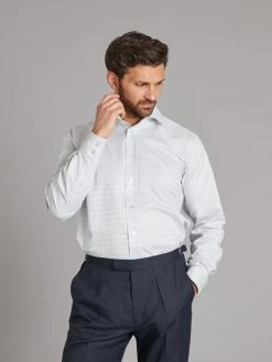 Regular Fit Shirt - Dobby Check Grey