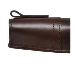 Single Plain Leather Gun Slip - Brown -Clothing store single best leather gun slip