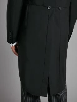 Unlined Morning Coat - Black Cotton -Clothing store wauiadkniiow93dgfrv8