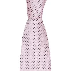 Woven Silk Tie, Spotted - Pale Pink/Navy -Clothing store woven silk tie spotted pale pink navy 0474b676 2851 4b92 a471 3a19f64a9205